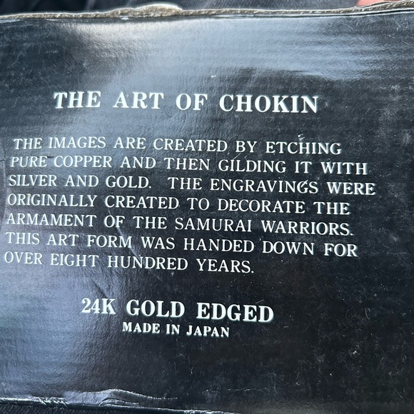 Art of Chokin Plates 24KT Gold Copper Etching Made in Japan Decor Art - Picture 7 of 7